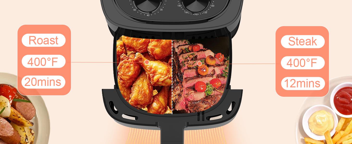 OSTBA 4.5QT Air Fryer with Tempered Glass LED Touch Screen, 6 Presets One-Touch Cooking, Adjustable Temp & Time, Dishwasher Safe Nonstick Basket, Oil-Free Healthy Cooking, 1–4 People OSTBA 4.5QT Air Fryer with Tempered Glass LED Touch Screen, 6 Presets One-Touch Cooking, Adjustable Temp & Time, Dishwasher Safe Nonstick Basket, Oil-Free Healthy Cooking, 1–4 People