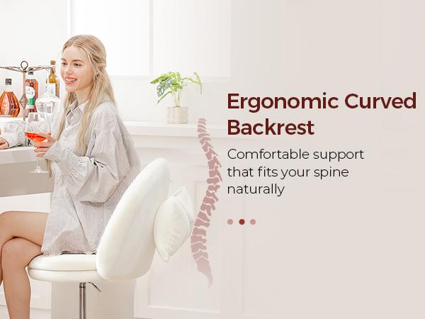 COMHOMA Vanity Chair with Velvet Fabric, Small Tall Armless Chair with Back, Cute Candy Chair for Girls Gift Living Room/Makeup Room/Bedroom/Kitchen (Height Use: Adjustable from Desk to Bar Height)