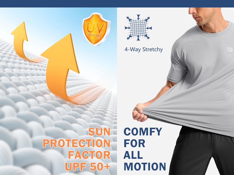 G Gradual Men's Workout Tops Athletic T-Shirts Moisture Wicking Cooling Running Shirts Short Sleeve Performance Tee for Gym Tennis Activewear