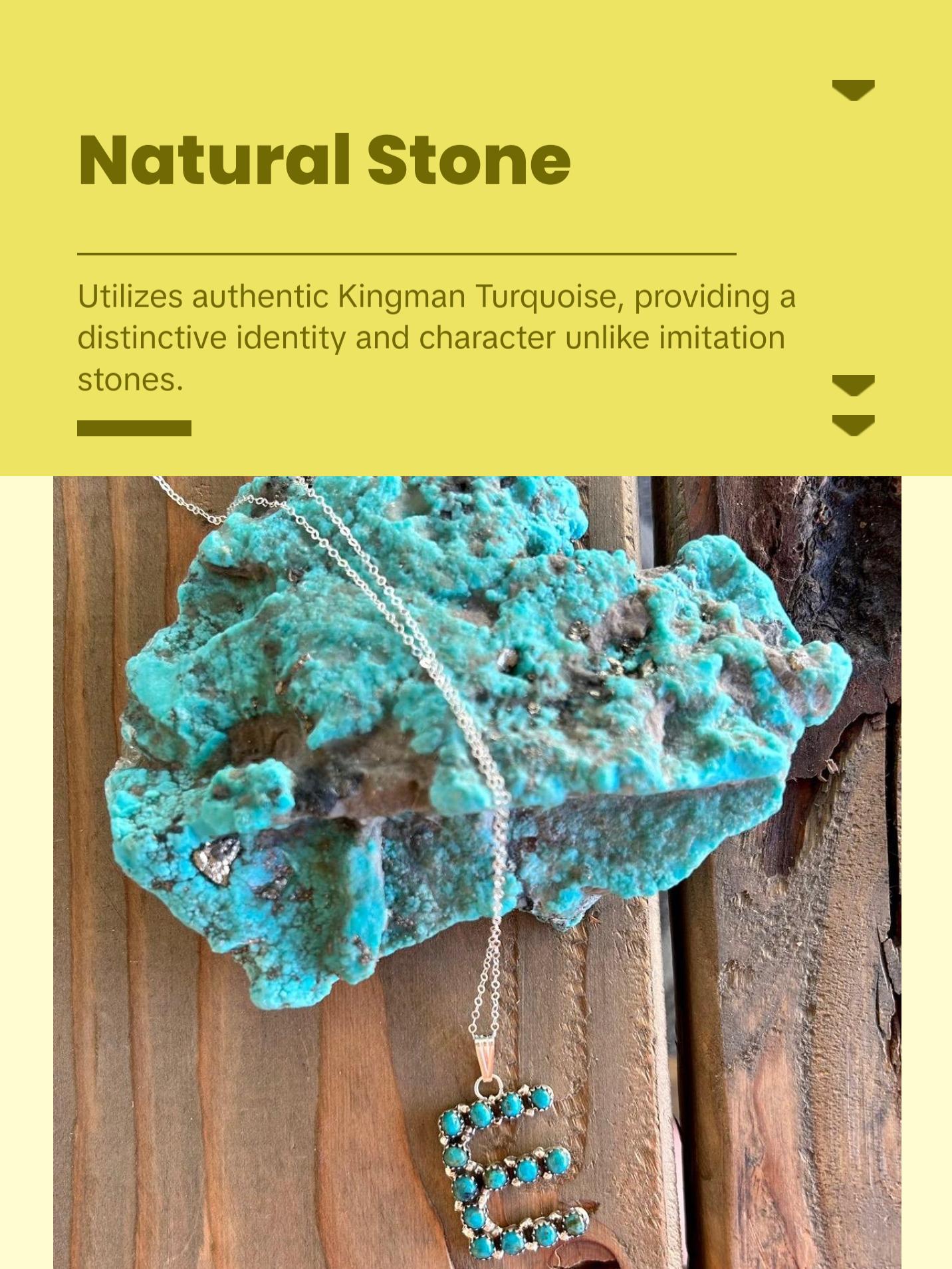 Kingman Turquoise Initial Necklace