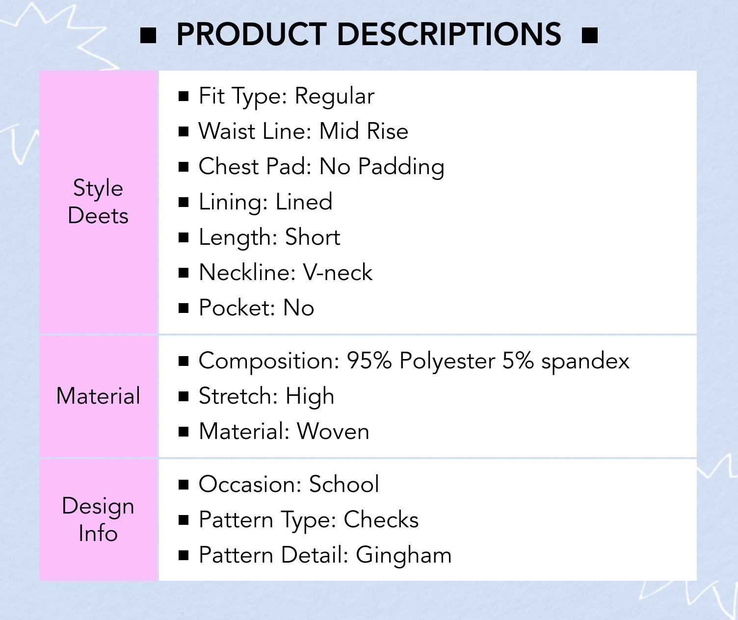 Cider [3 colors, size 0-26] V-neck Check Mini Dress Curve & Plus