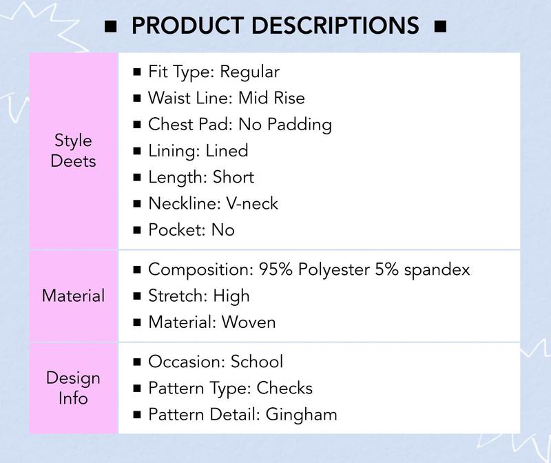 Cider [3 colors, size 0-26] V-neck Check Mini Dress Curve & Plus