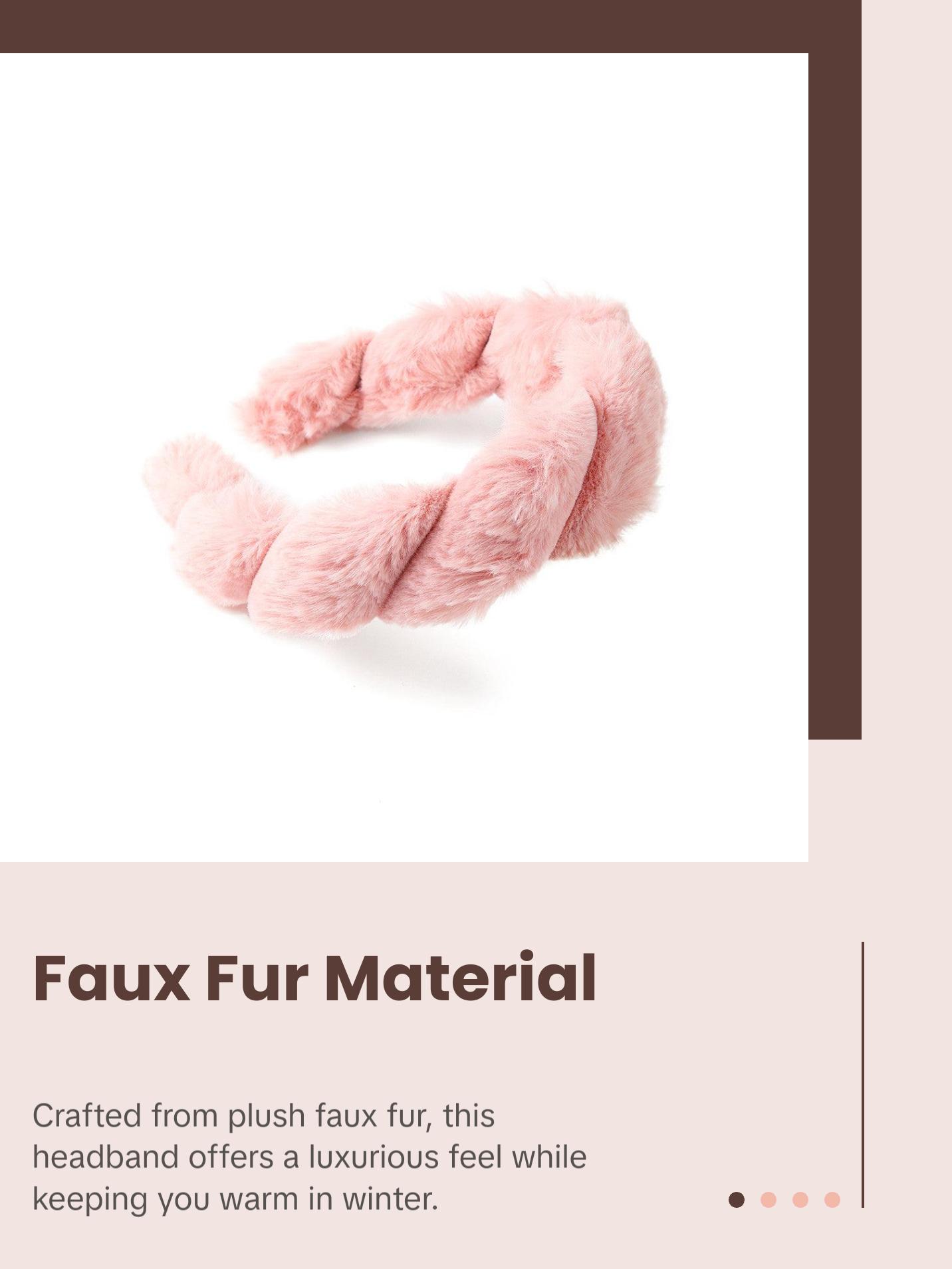 Nollia C-Shaped Faux Fur Twisted Headband – Cozy Winter Hair Accessory (4 Colors)