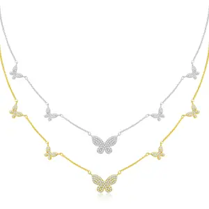 5 Pavé Butterfly Necklace