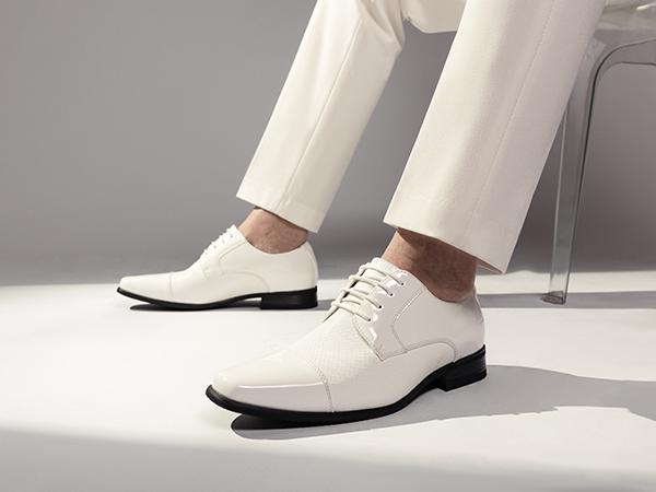 Bruno Marc [Colin] Men's Cap-Toe Patent Leather Oxford Shoes with Lightweight Design, Durable Rubber Outsole & Stacked Wooden Heel - Boy, Footwear