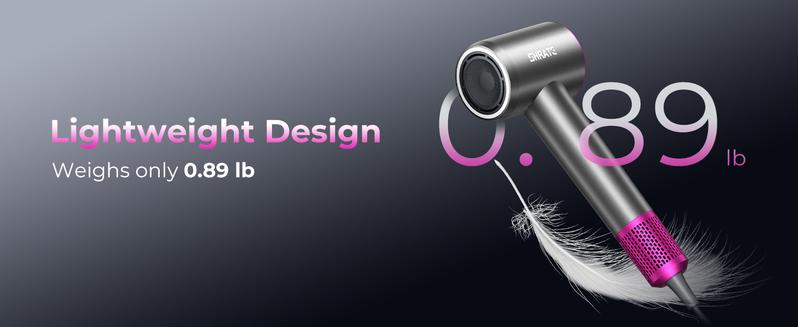 SHRATE Ultra-Fast Hair Dryer with 500 Million Negative Ions Magnetic Diffuser 1400W Power 160000 RPM Low Noise 5X Faster Drying Portable Lightweight Ergonomic Design | High Speed Fast Drying, Frizz Control & Smoothing