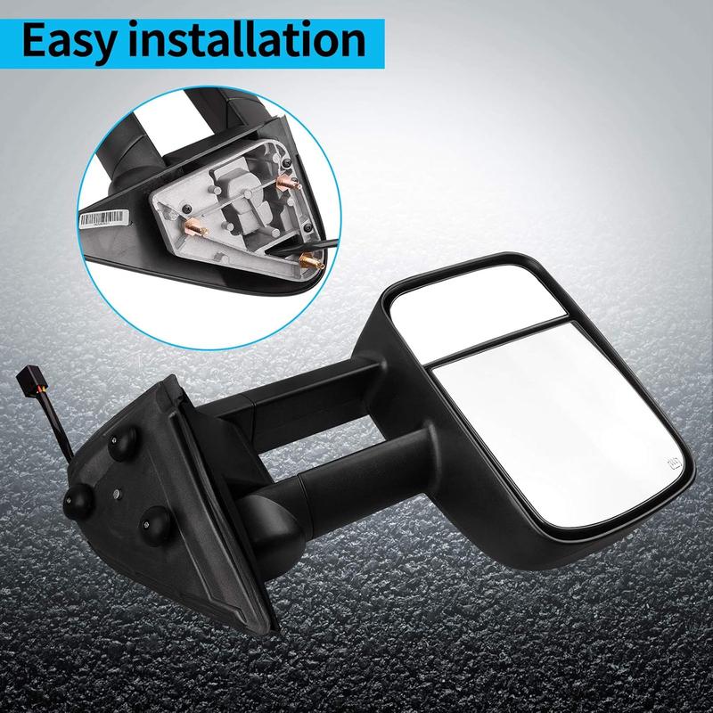YITAMOTOR Towing Mirrors Compatible with 1999-2002 Chevy Silverado GMC Sierra 1500 2500 3500, Power Heated Telescoping Tow Mirrors Pair Set Car Accessories Auto Parts