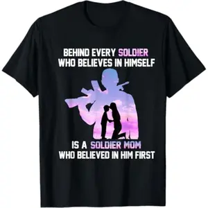 Unisex Crew neck Tee T-shirt Proud Army Mom of Every Soldier Hero T-Shirt Fabric Top