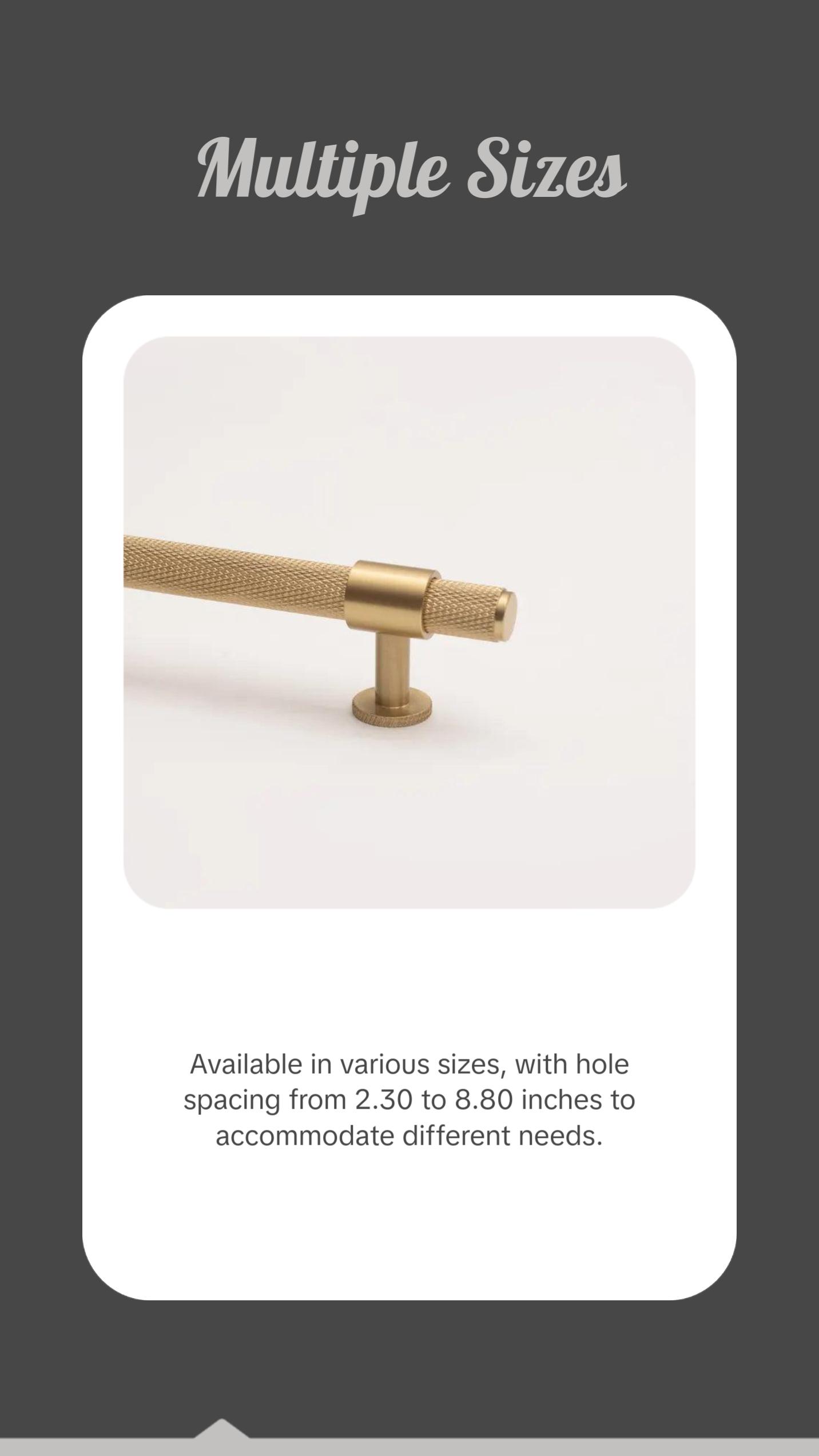 Solid Satin Brass Knurled Drawer Pulls and Knobs