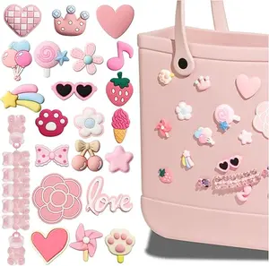 Resin Daisy Flower Charms for Beach Tote Bags, Cute Decorative Inserts Accessories Compatible with Rubber Summer Totes, Stylish Bag Decoration for Women and Girls