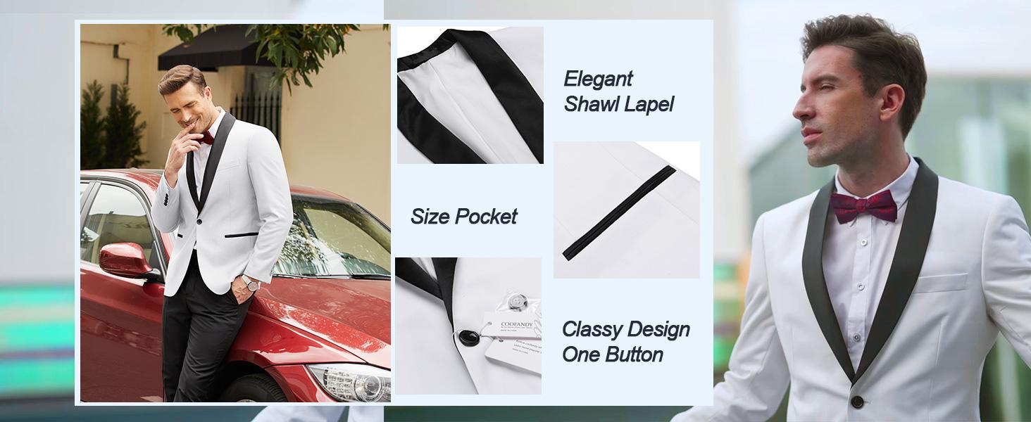 COOFANDY Men's Suit Jacket Slim Fit Casual One Button Blazer Jacket