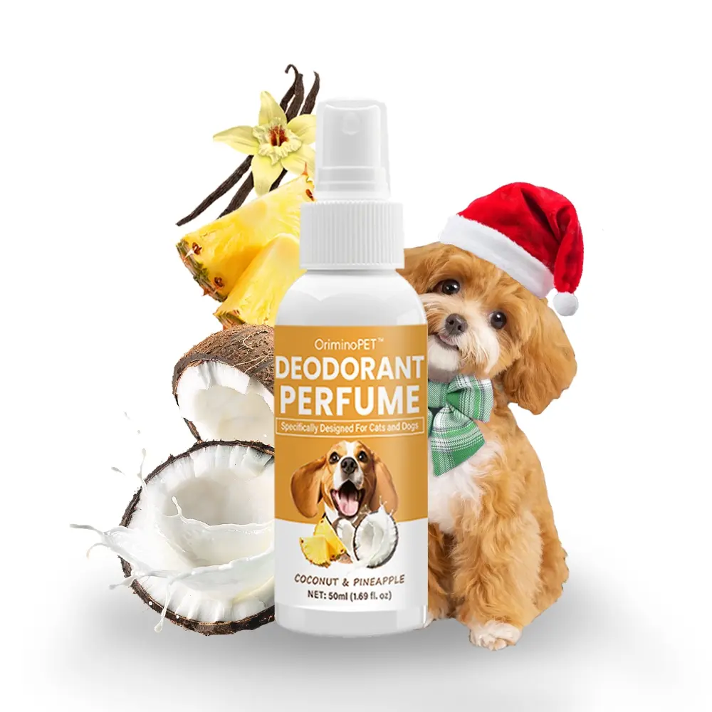 Pet Odor Eliminator Coconut and Pineapple Scent, Christmas Gift 50ML, Pet Perfume, Freshening Spray, Odor Removal Spray, Odor Remover, Odor Destroyer, Ideal for Pets