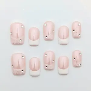 Moonovate | CLASSY TIPS 10pcs Handmade Press On Nails Square Nails REUSABLE 3D Gel Fake Nails Acrylic Press On Nails											