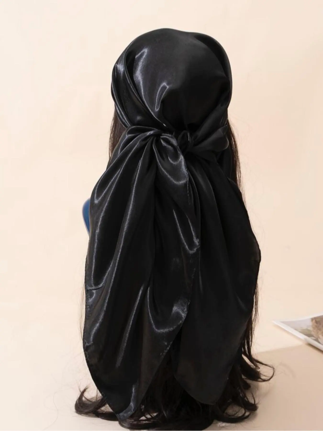 Women's Solid Color Satin Scarf Wrap, Fashionable Soft Scarf for Daily Wear, Casual Versatile Accessories for Women & Girls