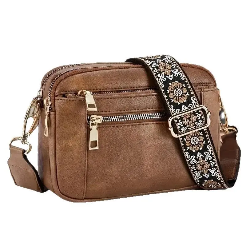 Bohemian Crossbody Purse for Women, Small Boho Style Crossbody Bags Trendy Vegan PU Leather with Adjustable Shoulder Strap, Women's Shoulder Bag, Handbag, Vintage Design, Lightweight & Spacious, Perfect for Daily Use