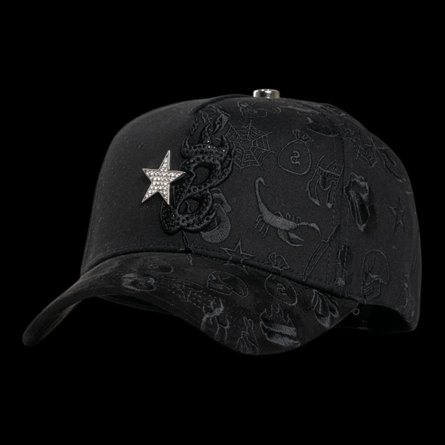 EL BARBAS HATS B-STAR GRAFFITI BLACK SNAPBACK HAT with Bold Graffiti Design Durable Material Adjustable Fit for Casual Wear NO BOX