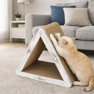 Folding Cat Scratching Board Corrugated Texture Detachable Cat Climbing Frame Debris-Free Wear-Resistant
