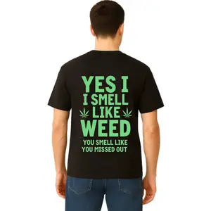 heavy-duty fashion sweatshirt Black Hoodie Yes I Smell Like Weed You Smell Like You Missed Out Marijuana Leaf Print Casual Streetwear for Men and Women Menswear Natural clearance deals today tiktok shop deals clearance deals clearance items print hoodie