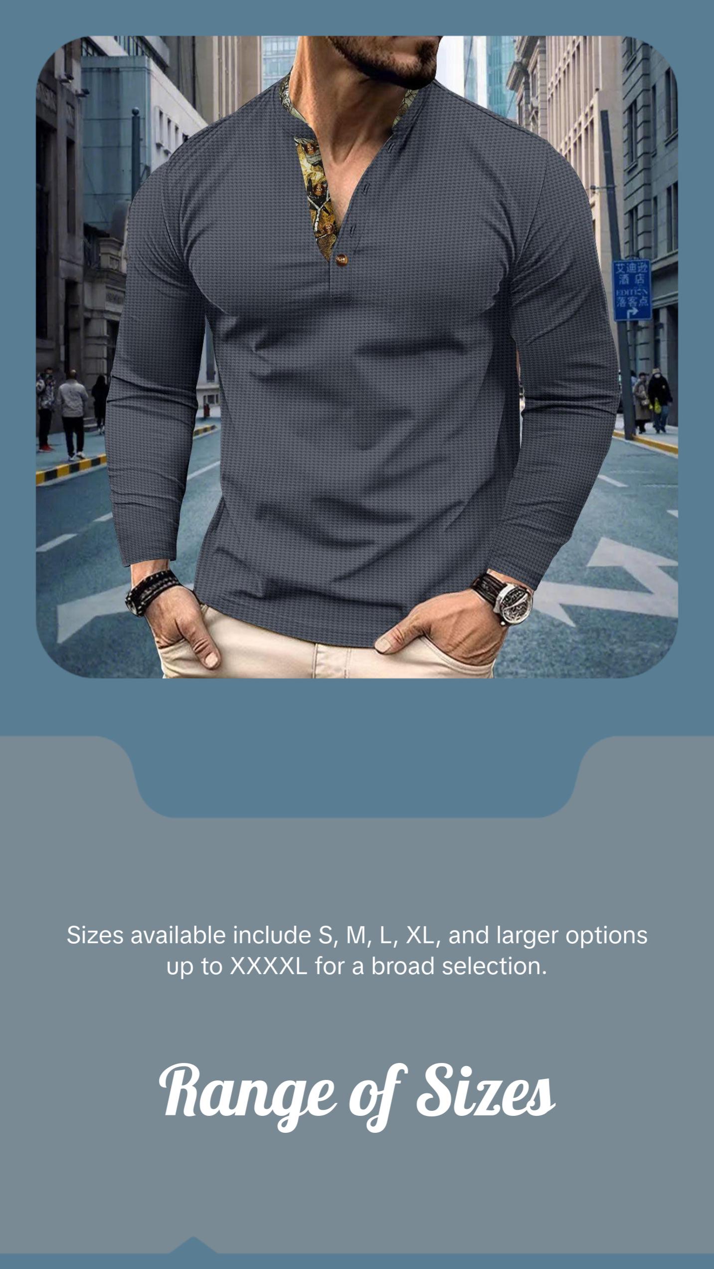 Men's Polo Shirt Double-layer Stand Collar Long Sleeve