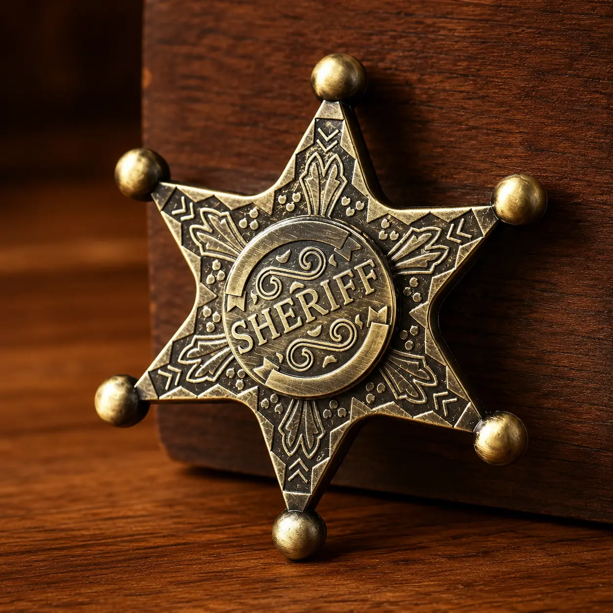 Imitation Sheriff Badge Style Metal Fidget Spinner, 6-Point Star Fingertip Spinner, Portable Desk Gadget for Adults, Teens & Daily Relaxation