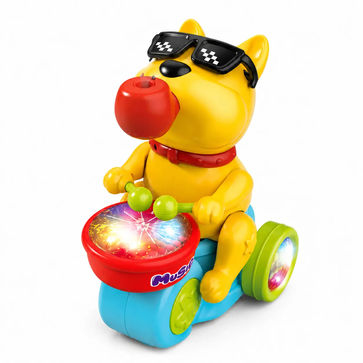 Unisex Compact Interactive Musical Drum Set for Toddlers, Kids’ Early Learning Toy with Lights & Interactive Sounds, Gift for Toddlers, High-Quality Abs