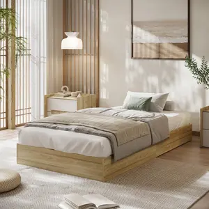 Garvee Wood Platform Bed Frame, Wood Slat Support, Wooden Bed Frame No Headboard, No Box Spring Needed, Simple Installation