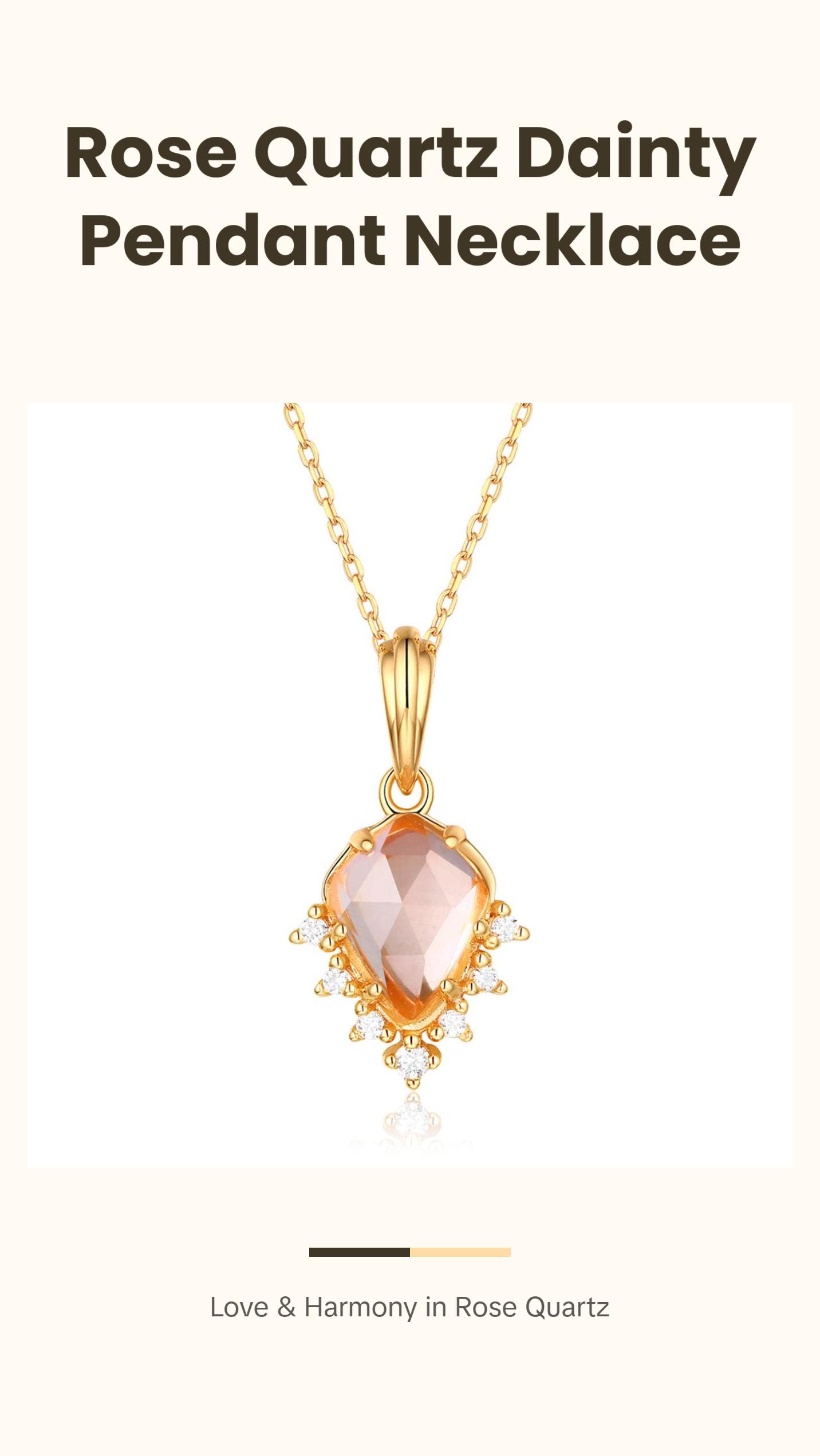 Rose Quartz Dainty Pendant Necklace