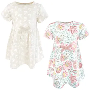 Touched by Nature Organic Cotton Short-Sleeve and Long-Sleeve Dresses, Traditional Floral