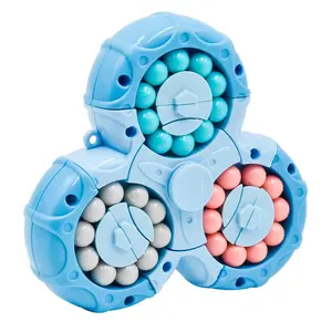 Magic Bean Cube Finger Gyro, Anxiety Relief Decompression Tool, Antistress Fidget Toy for Kids, Intelligence-Developing Gift Item