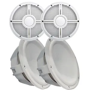 Two Wet Sounds Revo 12" Subwoofers & Grills - White Subwoofers & White Closed Face XW Grills - 4 Ohm