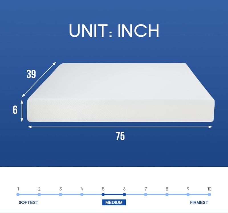 BestOffice 5/6/8/10/12/14 Inch Memory Foam Mattress Medium-Firm Mattress for Pressure Relief & Cooler Sleep Gel Memory Foam Mattress Bed in a Box CertiPUR-US Twin/Full/Queen/King Mattress for Soundly Sleep BestOffice 5/6/8/10/12/14 Inch Memory Foam Mattress Medium-Firm Mattress for Pressure Relief & Cooler Sleep Gel Memory Foam Mattress Bed in a Box CertiPUR-US Twin/Full/Queen/King Mattress for Soundly Sleep