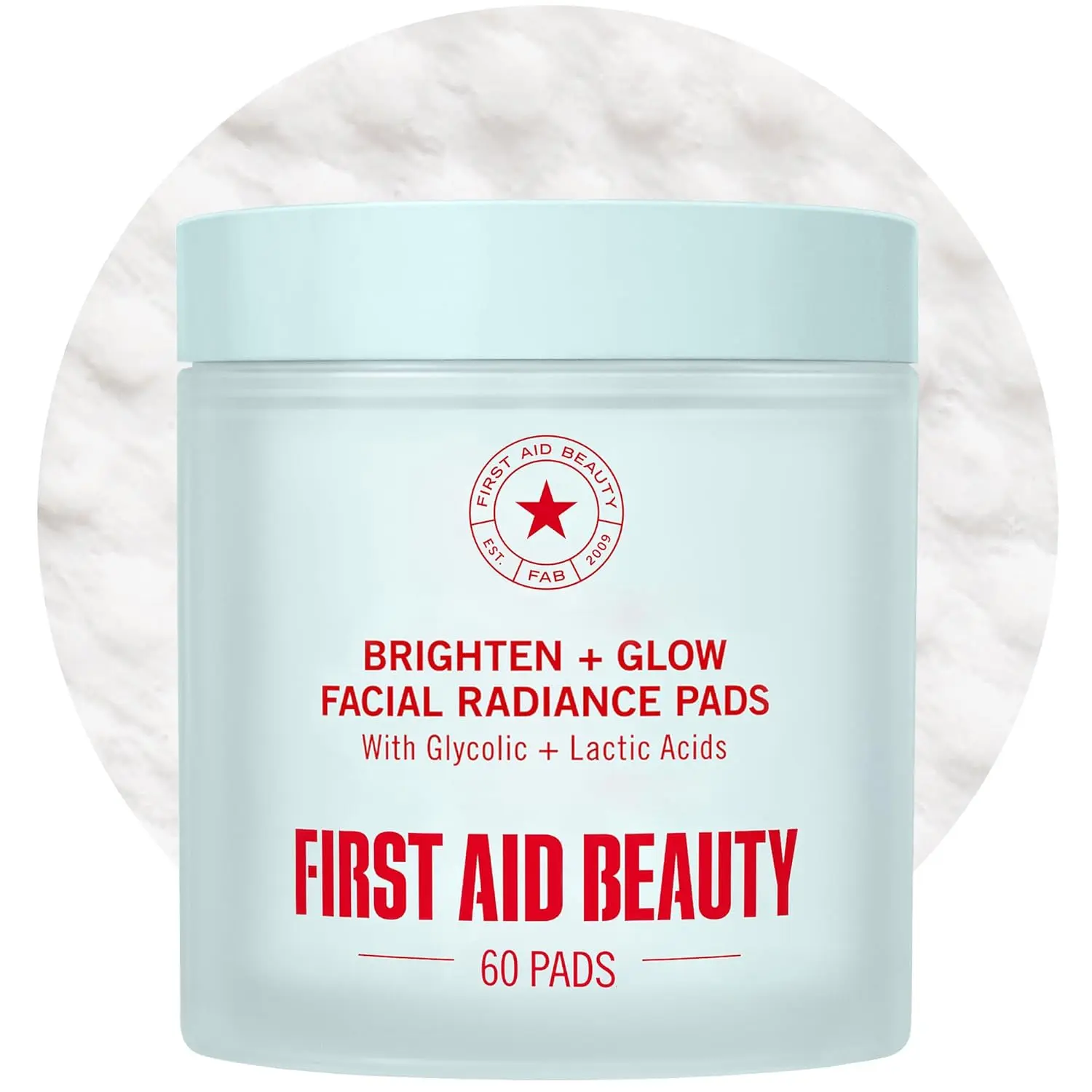 First Aid Beauty Facial Radiance Pads, Glycolic Acid + Lactic Acid AHA Exfoliating Pads with Hyaluronic Acid
