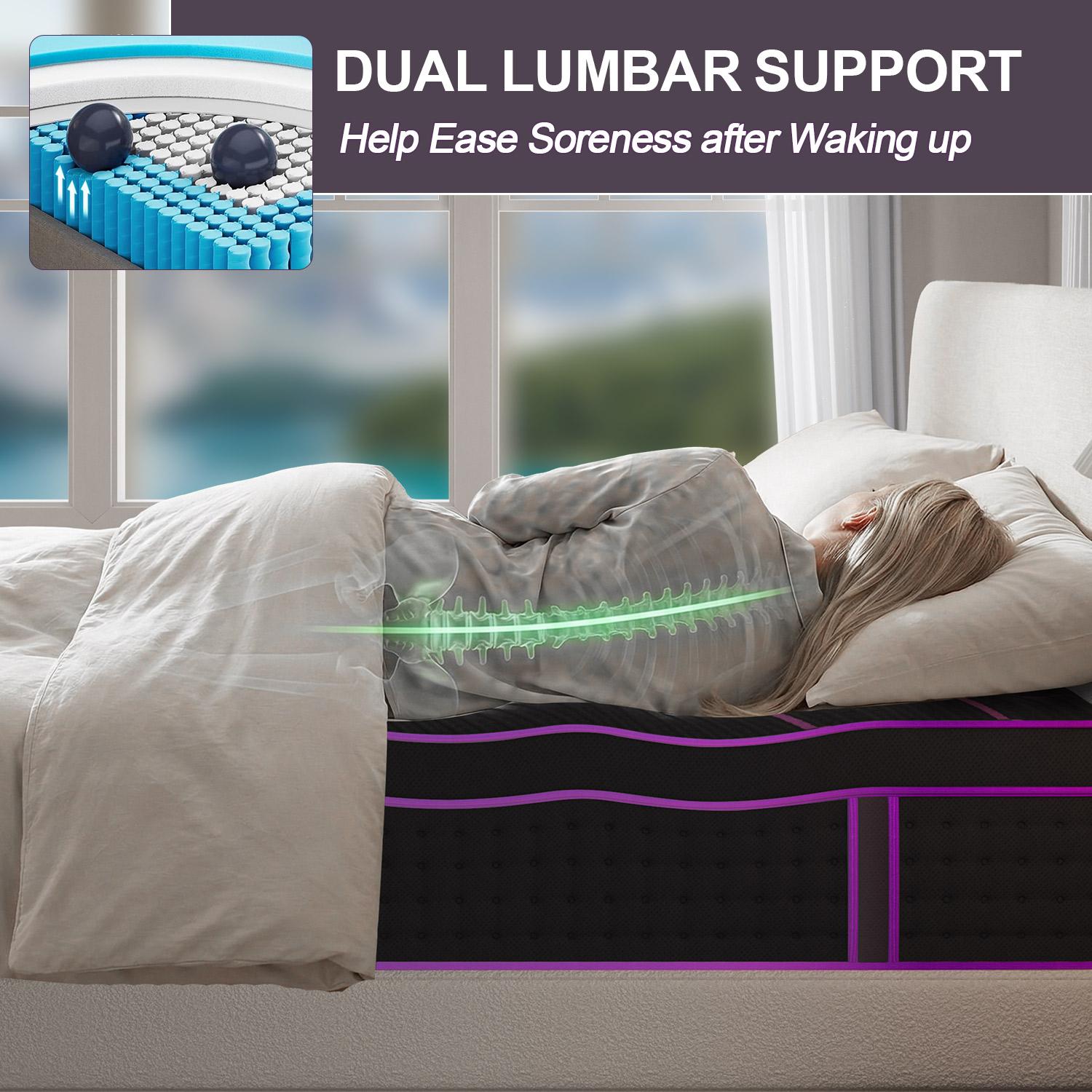 12/14 Inch Twin Full King Queen Mattress,  Memory Foam Pocket Spring Hybrid Mattress in a Box,with Provide Support and Improve Sleep Mattresses,Medium Firm