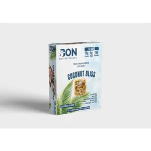 BON Coconut Bliss Protein Bar - Coconut Crunch, 12 Bars, 19g Protein, 4g Sugar, 190 Calories - All-Natural, Non-GMO, Gluten-Free, Soy-Free, Seed-Oil Free