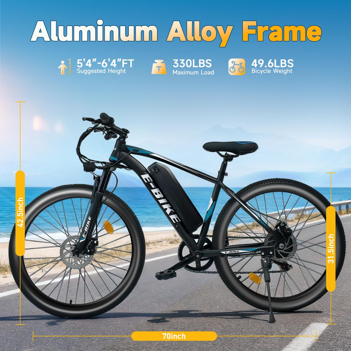 APYEAR 1500W Powerful Motor 26" Electric Mountain Bike for Adults 25MPH Speed 30-Mile Range 7-Speed Gears ebike for Commuting Adventure UL Certified Safety