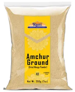 Rani Amchur (Mango) Ground Powder Spice 7oz (200g) ~ All Natural | Gluten Friendly | Vegan | NON-GMO | Kosher | No Salt or Fillers | Indian Origin