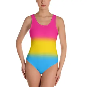 Pansexual Pride Ombre Open-back Swimsuit