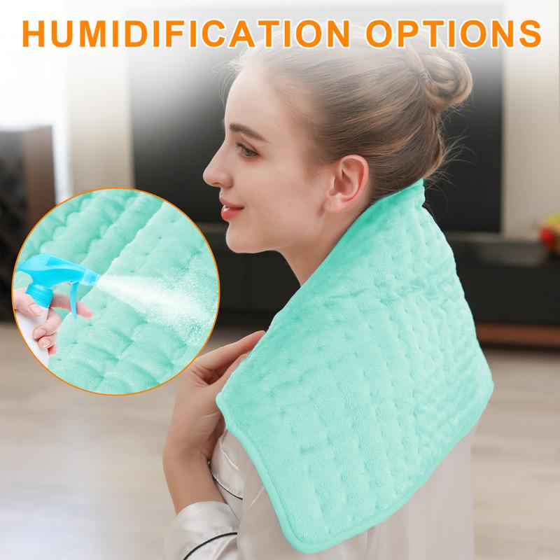 Light green Heating pad, 33  x 17 inches, 24  x 12 inches, with 6 temperature levels and 4 time settings, portable, heated back, neck, shoulders, and legs, machine washable, perfect holiday gift for men and women, Christmas gift