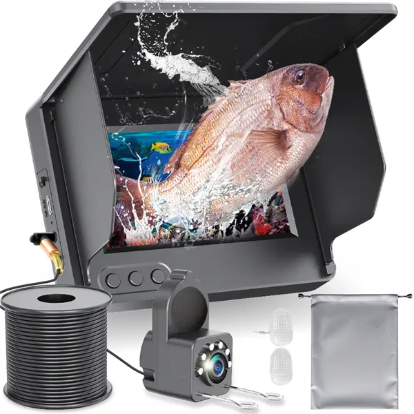 Underwater Fishing Camera with Infrared Night Vision Light, Portable Fish Finder, 65ft Cable, 4.3in IPS HD Lens, 100kg Capacity, 2000mAh Battery for Ice Lake & Boat Fishing, Father's Day Gift, Outdoor Gadgets