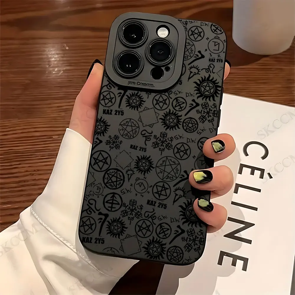 Phone Case for The TV Series S-upernatural, Compatible with 17/16/15/14/13/12/11/Pro/ProMax/Plus/17Air/Xsmax/16E,All-Inclusive Anti-Fall Black Phone Case,Making It an Excellent Gift Choice for TV Enthusiasts,Christmas
