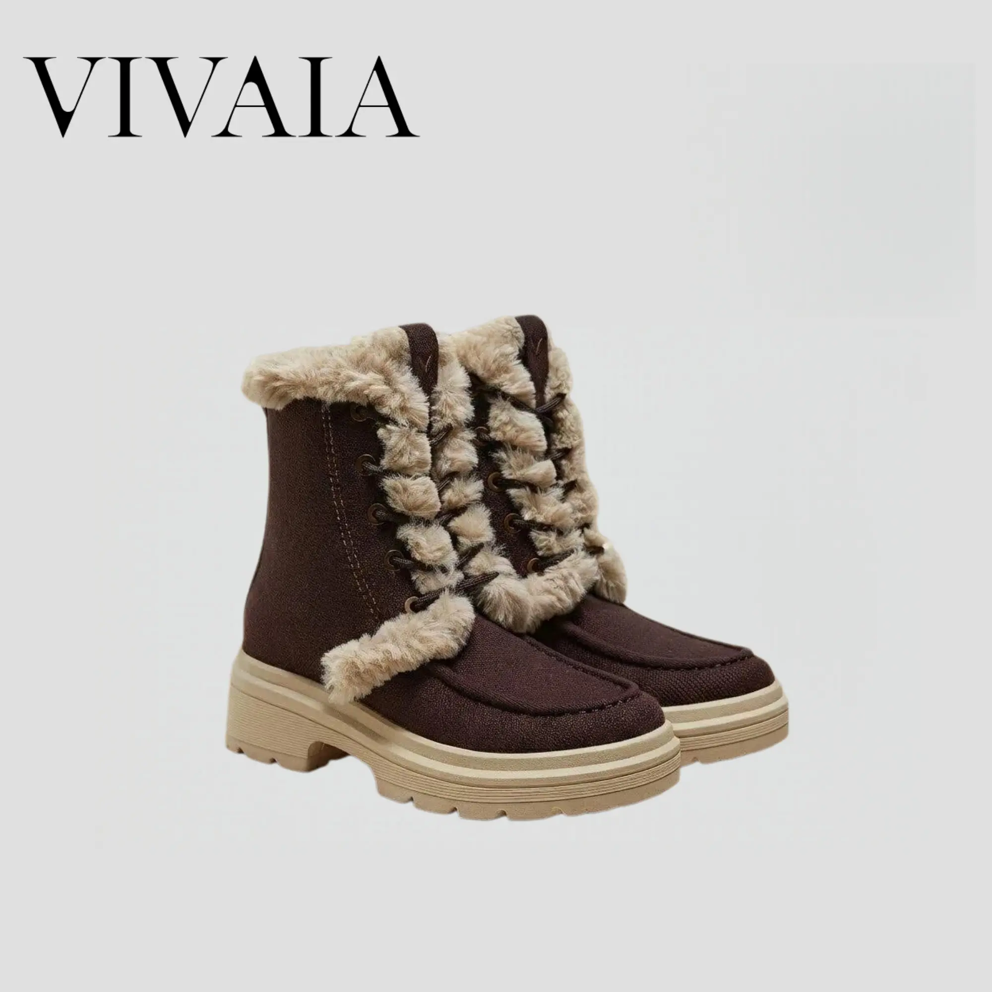 VIVAIA sorel boots women’s Water-Repellent Winter Boots: Warm Faux Fur Lining & Wool Cushion, Anti-Gravity Heel, Lightweight Snow Boots（Terry）,back to school,back to school haul