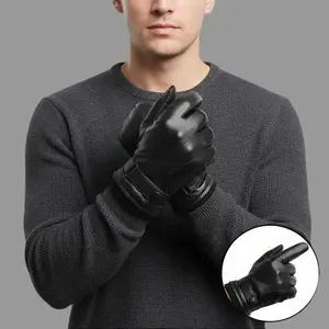 Men's Black Leather Winter Gloves Hike Ski Camp All Adventure Ready