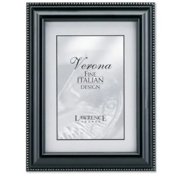 Black Wood 4x6 Picture Frame - Silver Bead Design