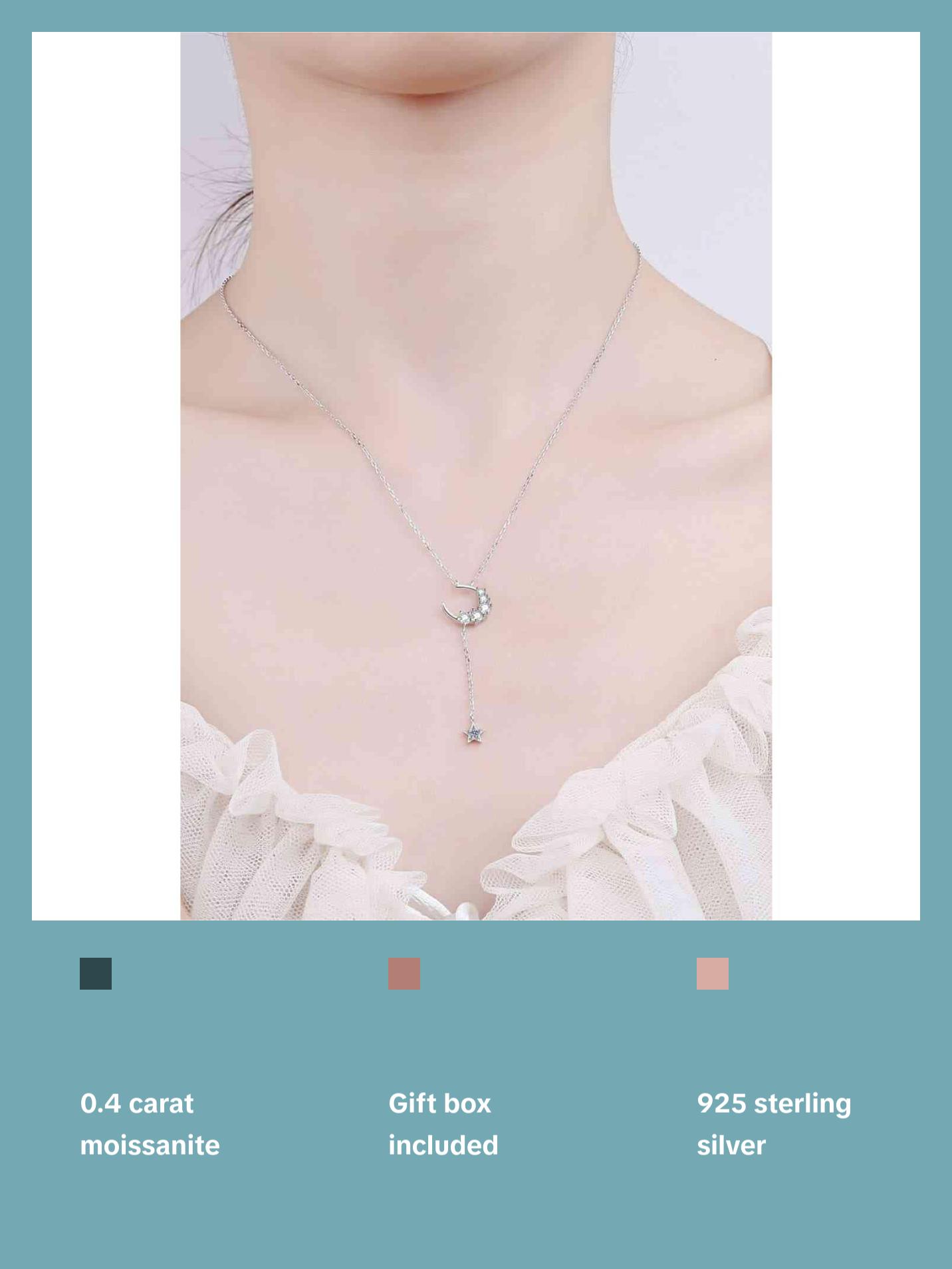 Star & Moon Moissanite Necklace