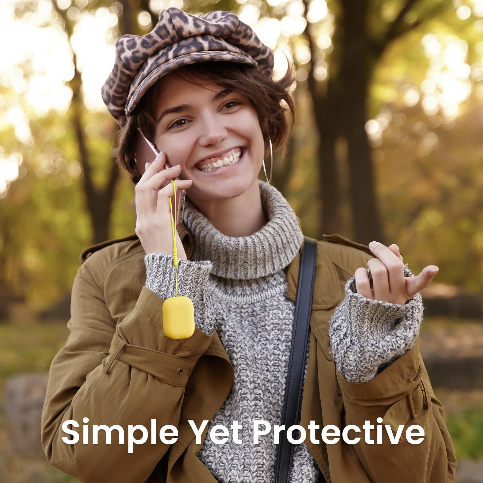 [CASE ONLY] ORNARTO Compatible with AirPods Pro 2 Case 2022, Protective Soft Silicone for AirPods Pro 2nd Generation Case, Front LED Visible Skin Cover Accessories Handheld