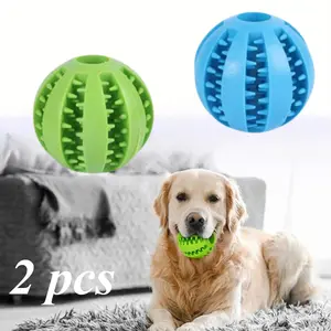 2PCS Interactive Dog Chew Toys with Treat Dispenser - Dental Cleaning Balls,Durable Plastic Puppy Toys for Teething,Aggressive Chewers - Chewer-Proof Dog Toys for All Breeds, Puppies & Adult Dogs