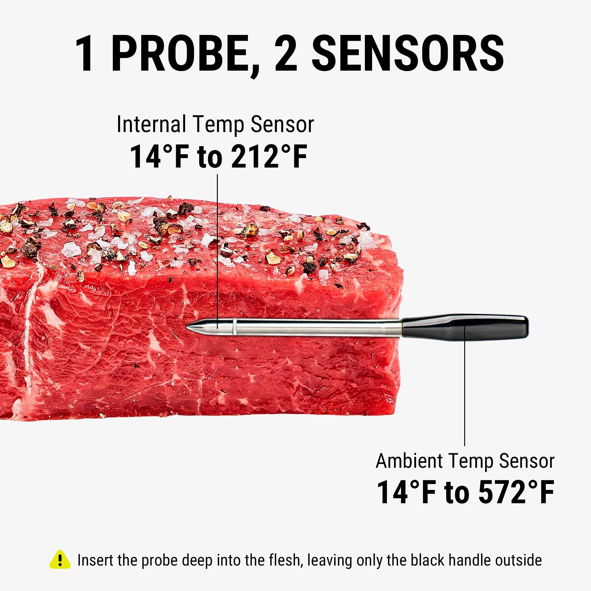TempSpike Plus Wireless Digital Meat Thermometer - 600ft Bluetooth 5.2 Range, Color-Coded Probes for Kitchen Cooking (Kitchenware, Kitchen Utensils & Gadgets), Wireless Meat Thermometer