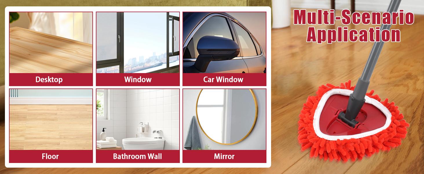 For O-Cedar EasyWring 1 Tank  System Spin Chenille Mop Replacement Heads Set Mop Heads Refills Versatile Floor Cleaning for ocedar Machine Washable