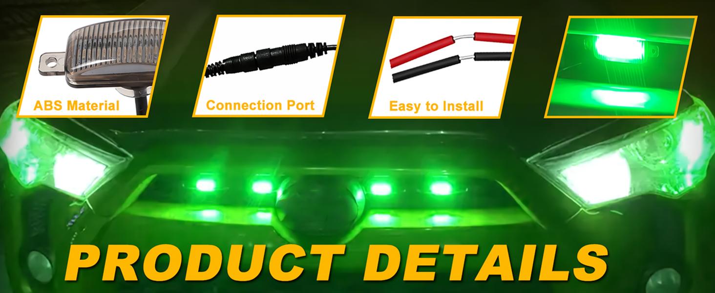 DIBMS RGB LED Grille Lights 4 in 1 with App Control, Colorful Underglow, and Signal LED for Tacoma Truck, Chevy, Car, Off-Road, Raptor, Jeep, SUV, ATV, UTV