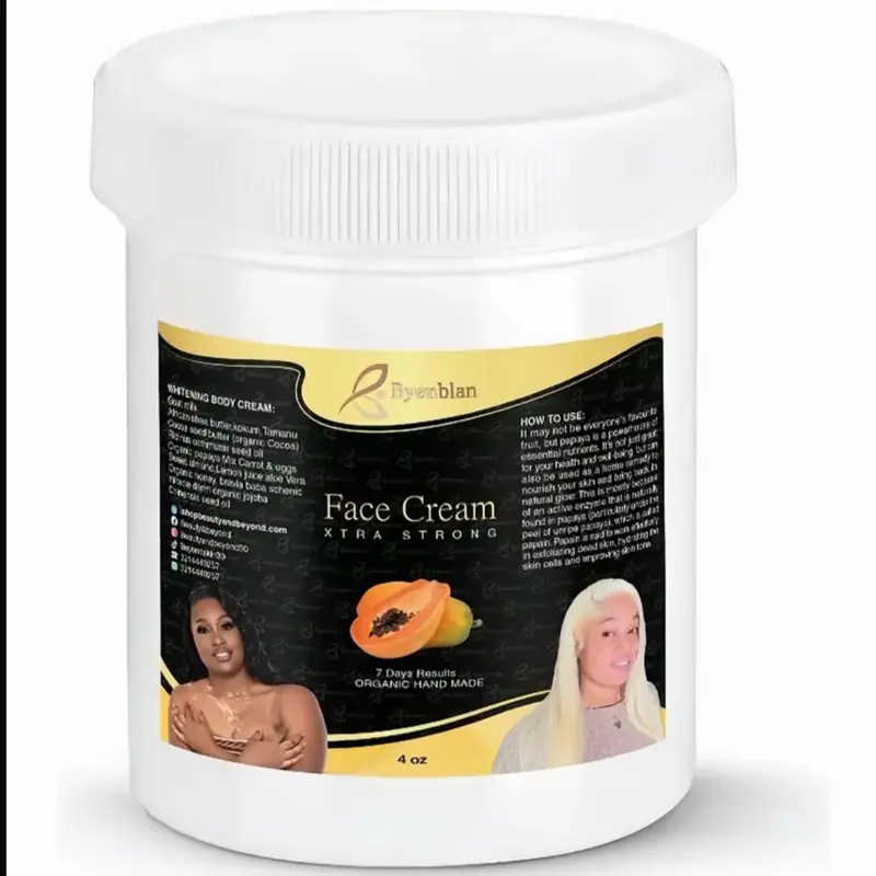 BYENBLAN Papaya Brightening Face & Body Cream - 4oz Extra-Strong Formula for Fading Dark Spots, Evening Skin Tone, and Achieving a Radiant Glow